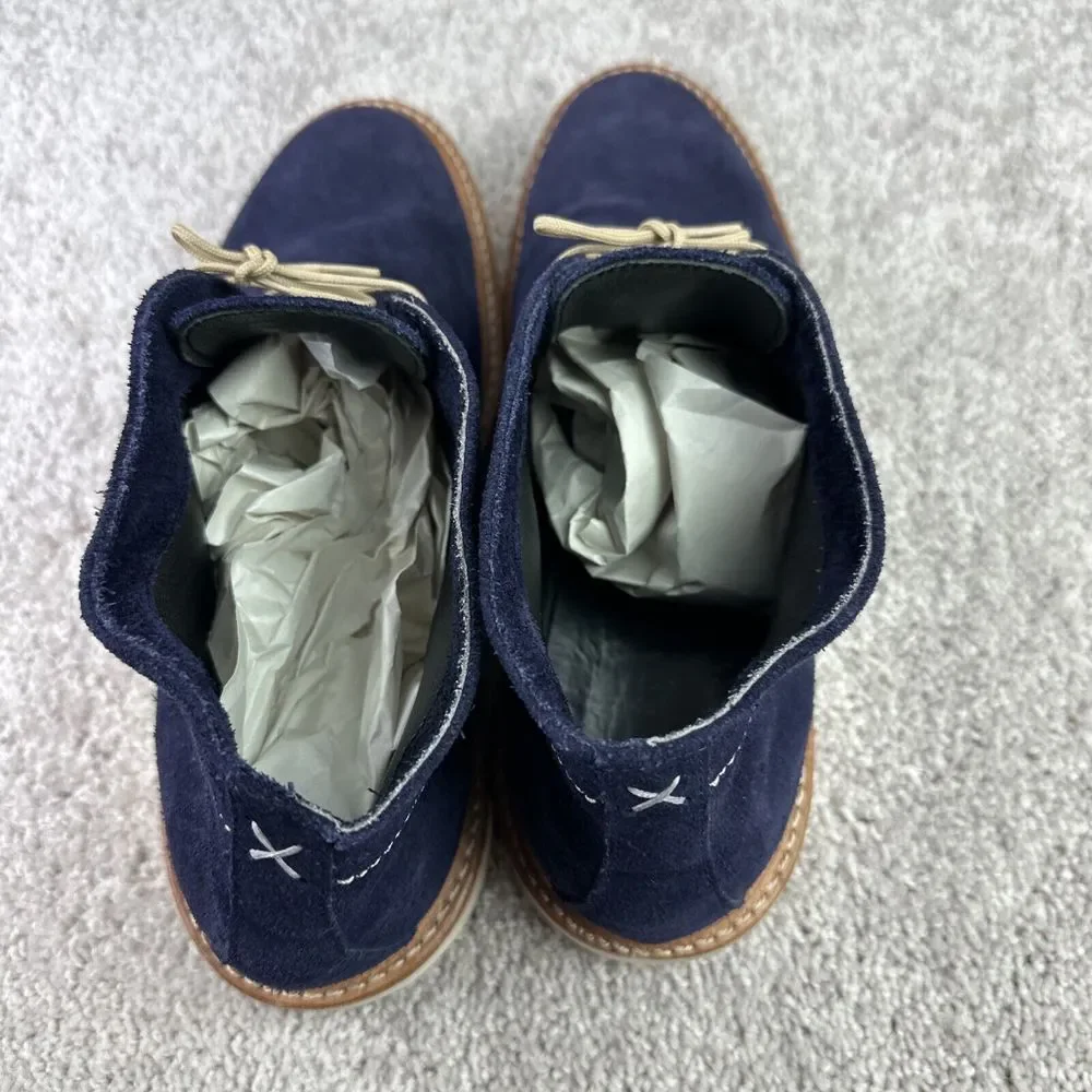 Noah Waxman Lenox Navy‎ Three Eyelet Chukka in Suede Boots Men's Size 10.5